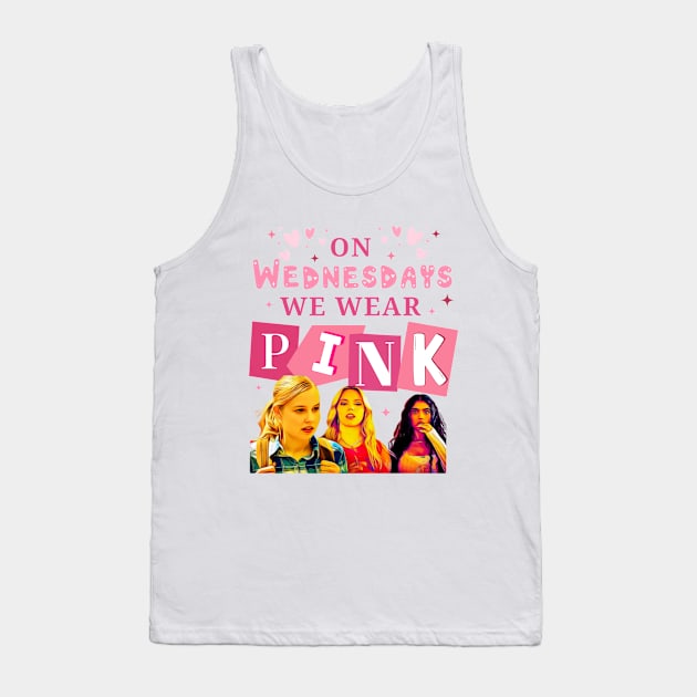 On Wednesdays We Wear Pink Mean Girls Tank Top by Little Duck Designs